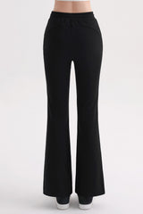 Cotton Peach Bootcut Pants - Gray