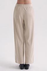 Corduroy Wide-Leg Pants - Beige