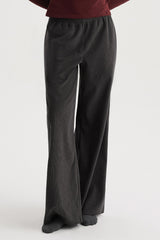 Corduroy Wide-Leg Pants - Charcoal