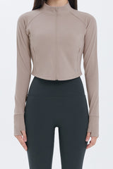 Zero Active Crop Jacket - Oyster Green