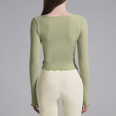 Front Slit Shirring Cover-up - Olive