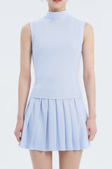High-Neck Sleeveless Top - Blooming Sky