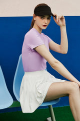 Pleated Active Skirt with Built-In Shorts - Black