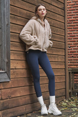 Soft Fleece Zip-Up Hoodie - Ivory