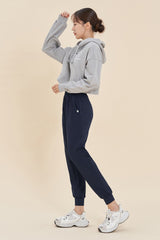 Logo Cropped Hoodie - Gray