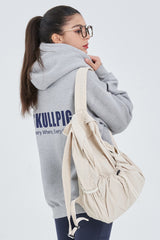 Skullpig Lettering Fleece Hoodie - Gray