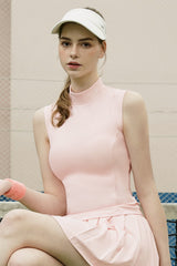 High-Neck Sleeveless Top - Tender Peach