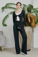 Soft Relaxed-Fit Wide-Leg Pants - Ivory