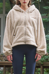 Soft Fleece Zip-Up Hoodie - Ivory