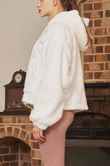 Soft Fleece Zip-Up Hoodie - Ivory