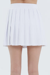 Pleated Active Skirt with Built-In Shorts - Black