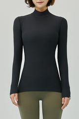 Soft Warm High-Neck Top - Navy