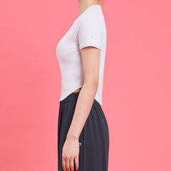 Round Crop Short Sleeve - Powder Purple