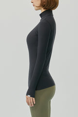 Soft Warm High-Neck Top - Navy